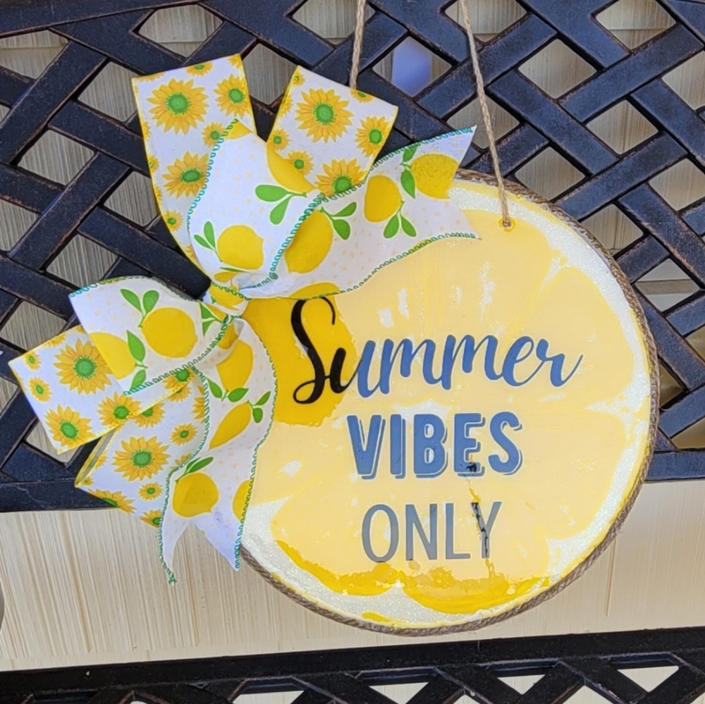 Summer vibes only handmade door hanger